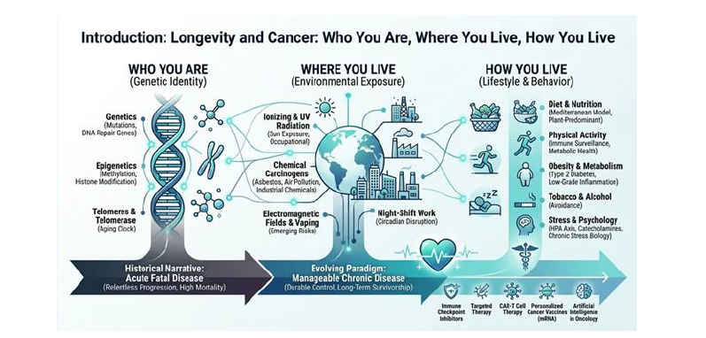 Longevity and Cancer: Who You Are, Where You Live, How You Live